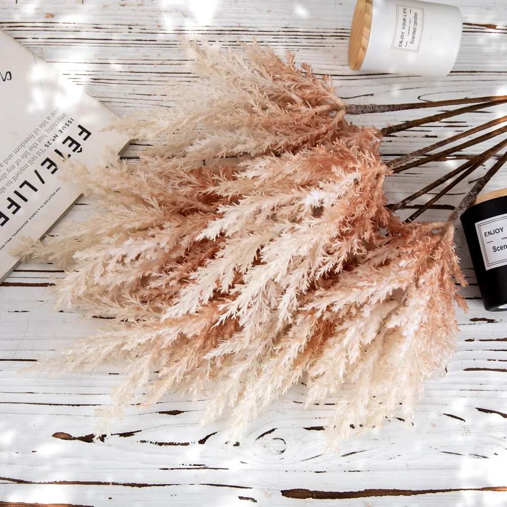 Фото 53 см искусственные цветы Astilbe Chinensis для невесты, зеленые растения, свадебные украшения, имитация цветов, Декор, свадьба №2