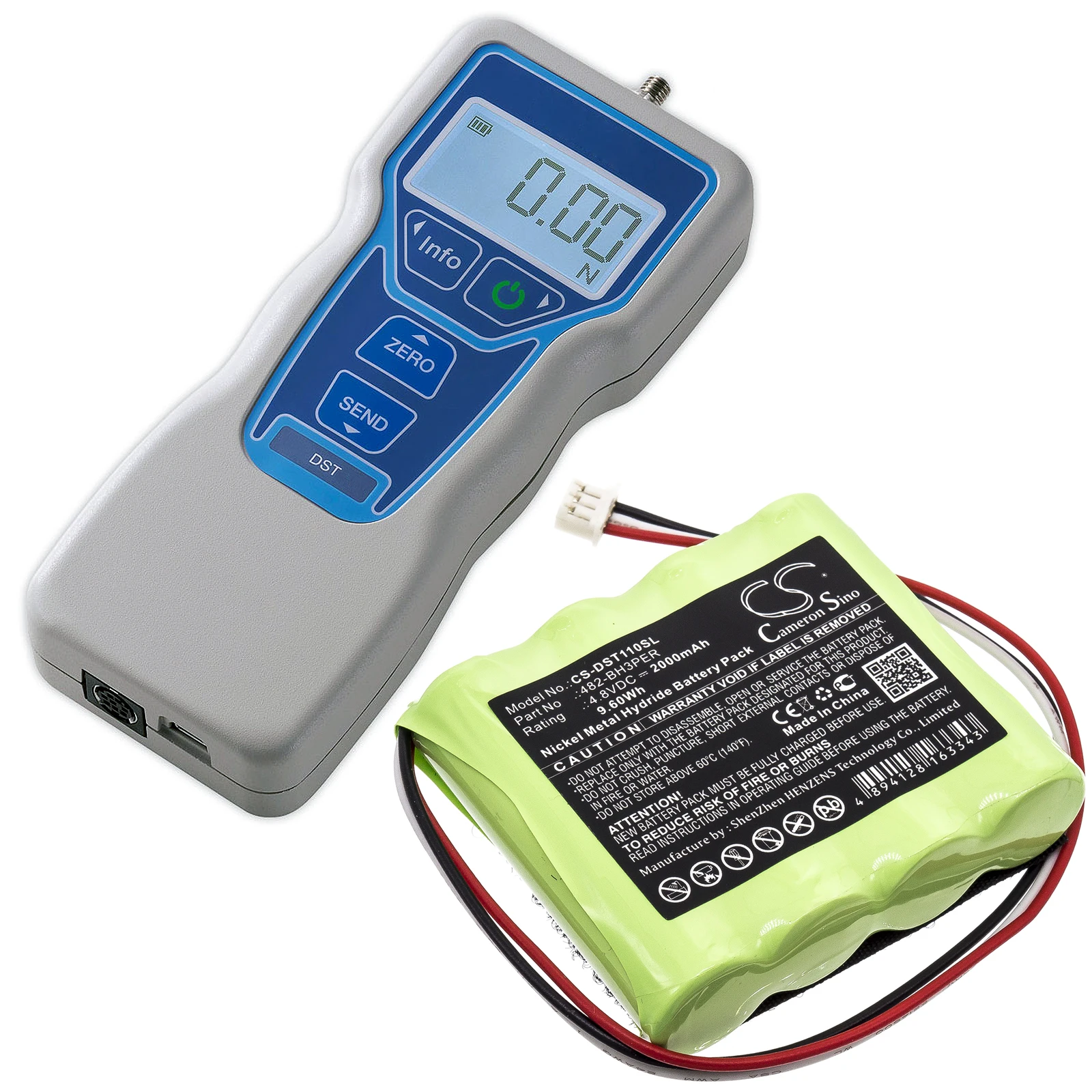 

Cameron Sino 2000mAh Battery For Imada DST-11 Digital Force Gauge 482-BH3PER