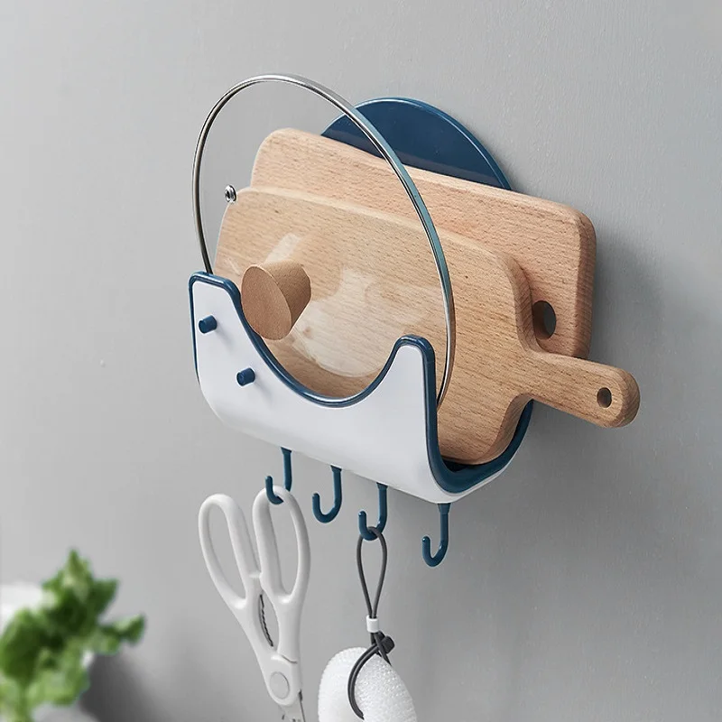 

Pot lid rack wall-mounted, non-perforated, pot lid rack, kitchen storage rack, wall-mounted cutting board rack