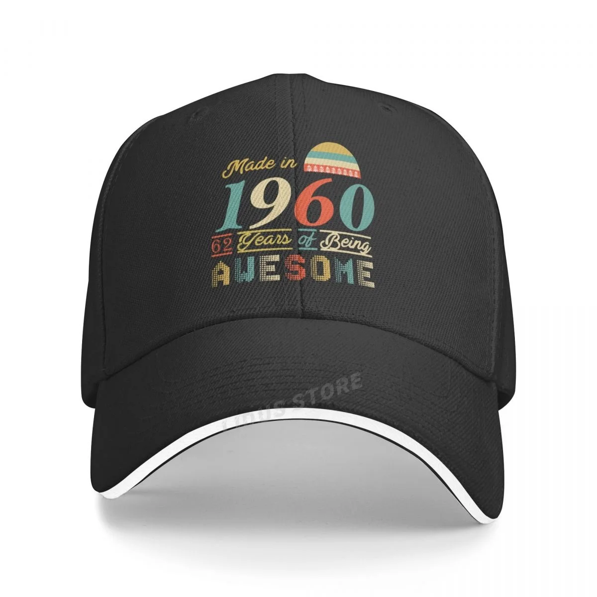 

Fashion hats Made In 1960 62 Years Of Being Awesome 62th Birthday Gift Printing baseball cap Summer Caps New Youth sun hat