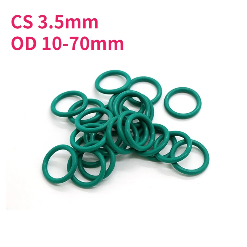 

Fluorine Rubber O-Ring Green FKM O Ring Oil Sealing Gasket CS 3.5mm OD 10-70mm