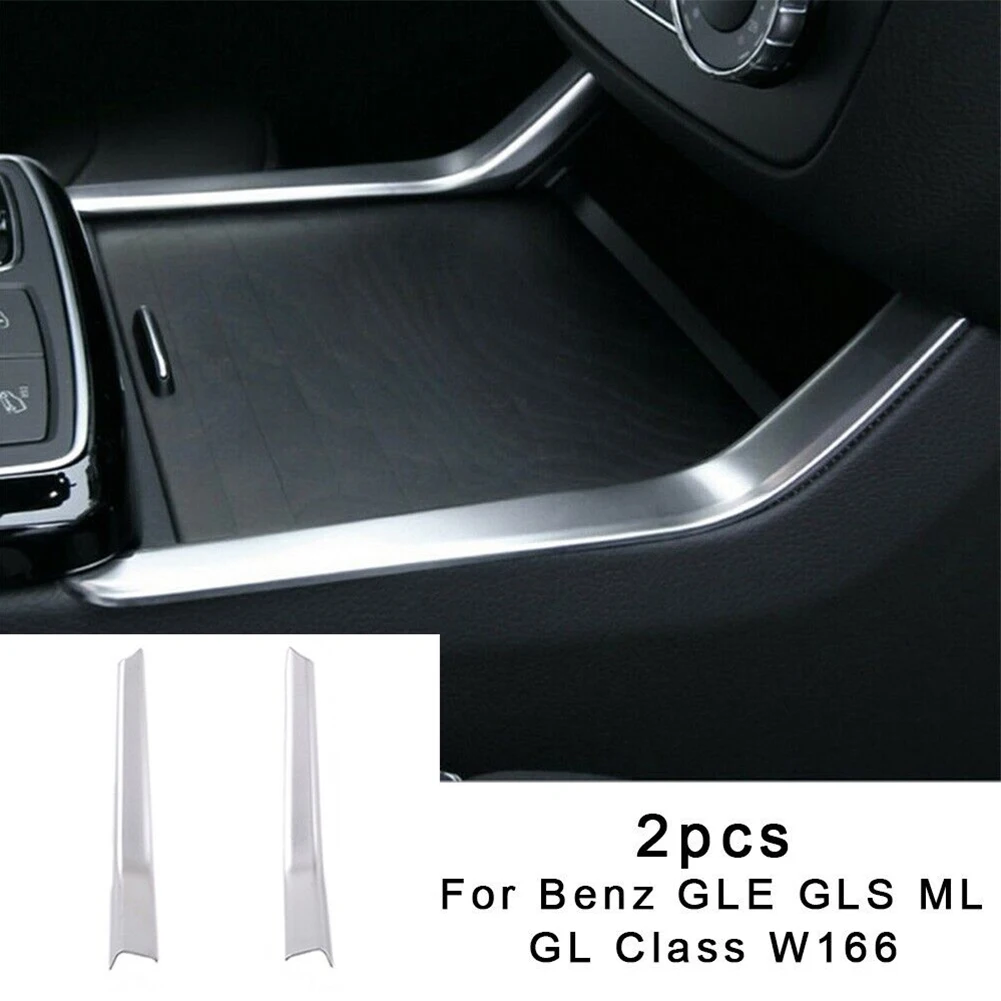 

2PCS Car Console Water Cup Holder Stripe Cover Trims Fits For Benz ML GLE Class W166 W292 X166 Automobiles Interior Accessories
