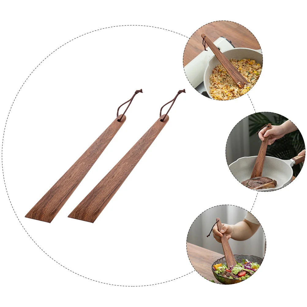 

2Pcs Flat Cookware Cooking Baking Wood Spatula for Restaurant Baking Cooking Kitchen