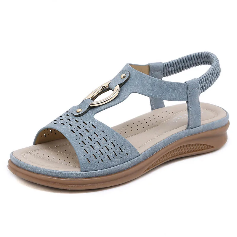 Женские легкие эластичные туфли с открытым носком в стиле ретро