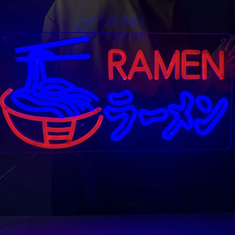 Неоновая вывеска для суши японская лапша Настенный декор магазина