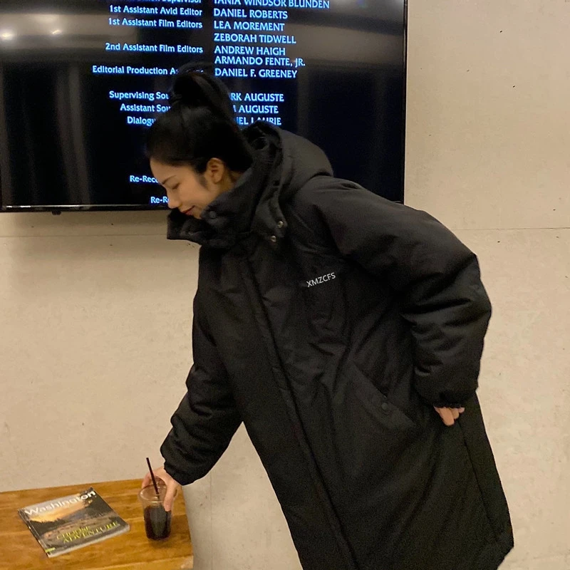Mid-length Cotton-padded Jacket 2023 New Coat Women's Winter Sports Style Cotton-padded Jacket Parker Bubble Coat Oversized