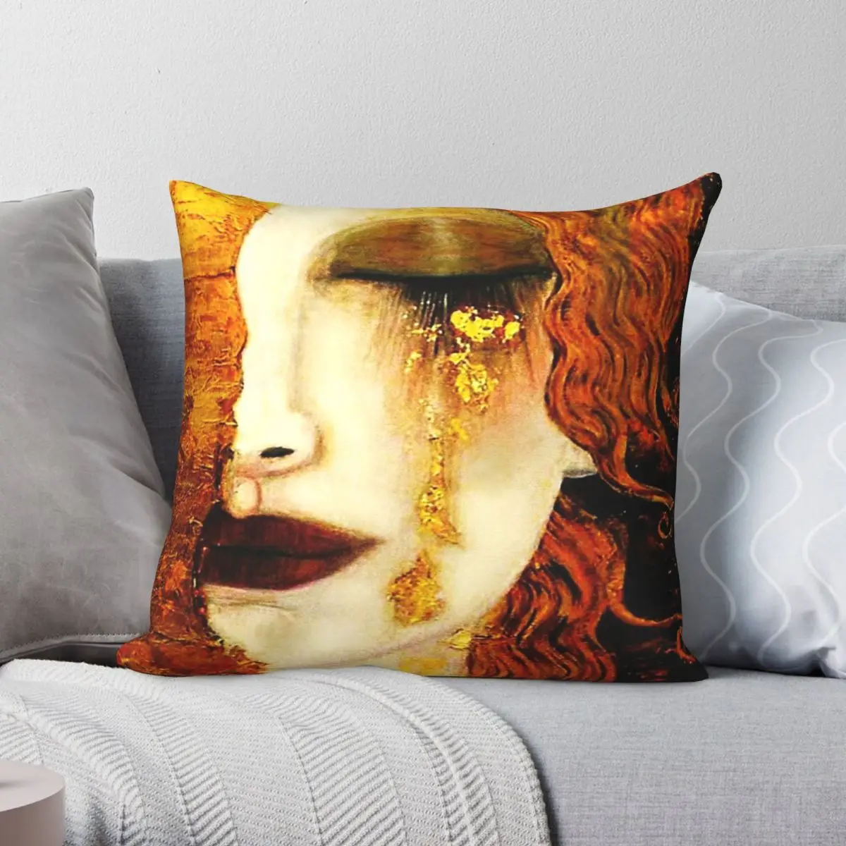 

Gustav Klimt Golden Tears Pillowcase Polyester Linen Velvet Pattern Zip Decor Pillow Case Home Cushion Cover 18"