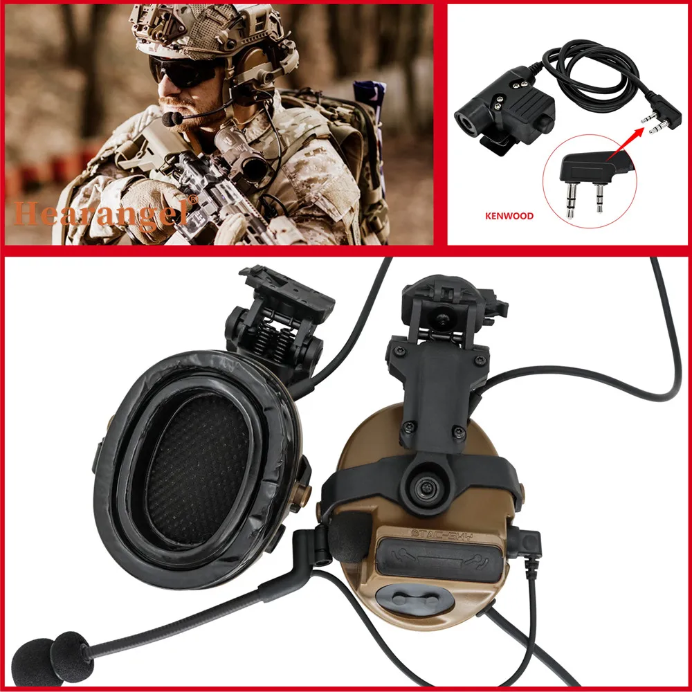Tactical Headset COMTAC III Airsoft Hearing Protection Tactical Headphon Helmet ARC Rail Noise Cancelling Hunting Shootin Earmuf