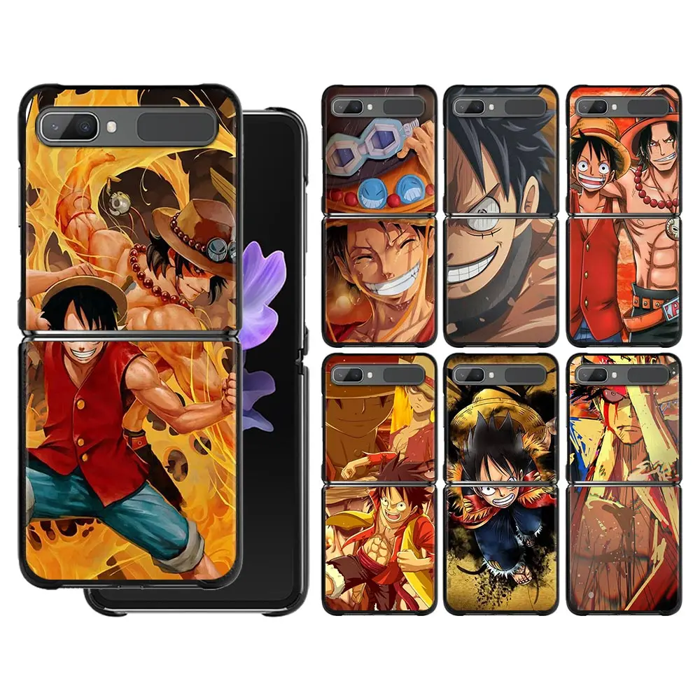 

Japan Anime One Piece Luffy Phone Case For Samsung Galaxy Z Flip 3 Zflip3 5G Hard PC Funda ZF3 zflip3 Shockproof Folding Shell