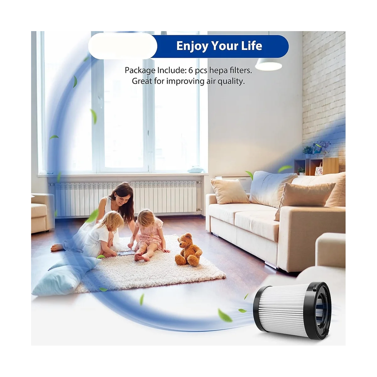 6 шт./упаковка HEPA-фильтр FSV001 для беспроводных пылесосов