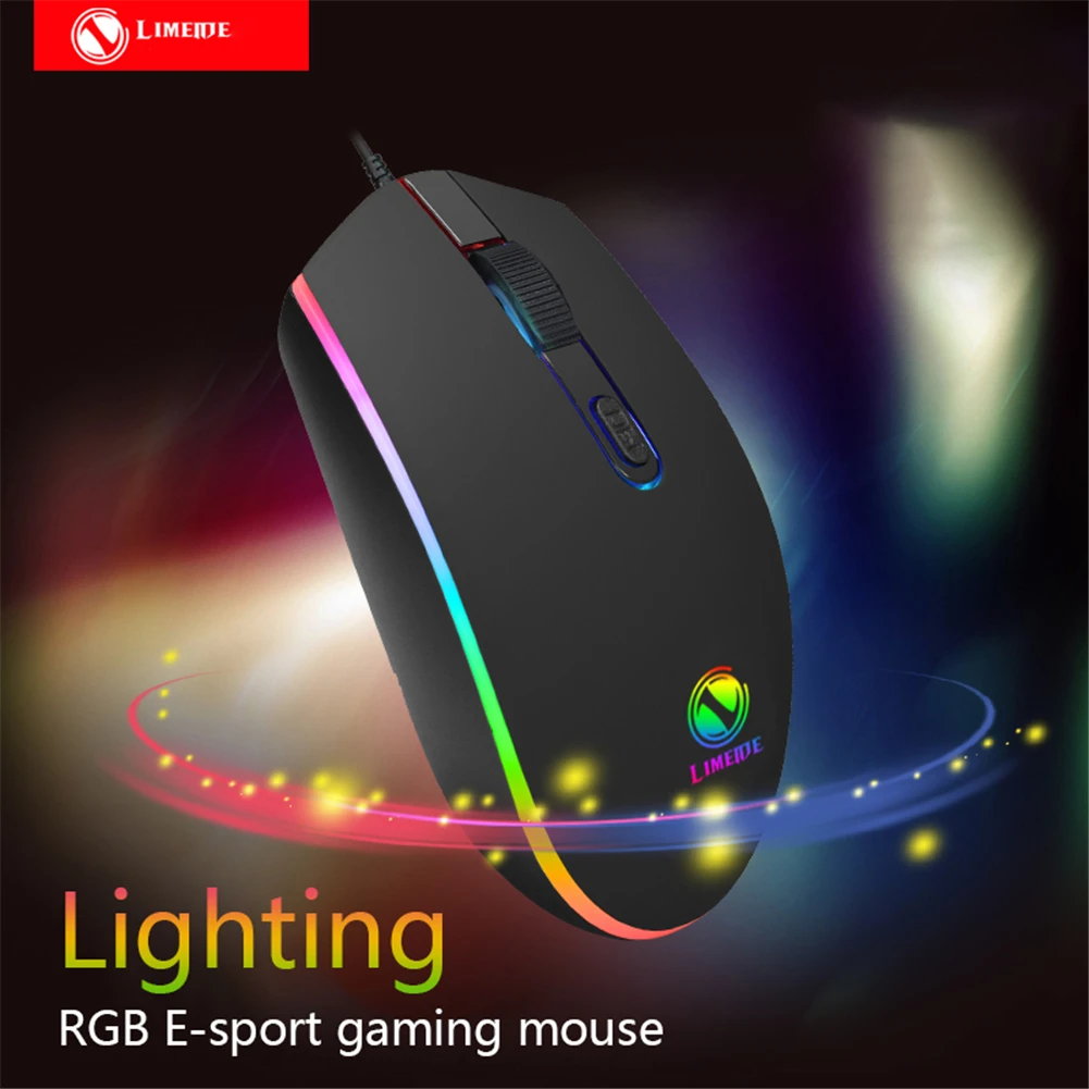 

007RGB Wired Mouse USB Optical Gaming Mouse 12 Programmable Buttons Computer Game Mice 4 Adjustable DPI 7 LED Lights Mouse
