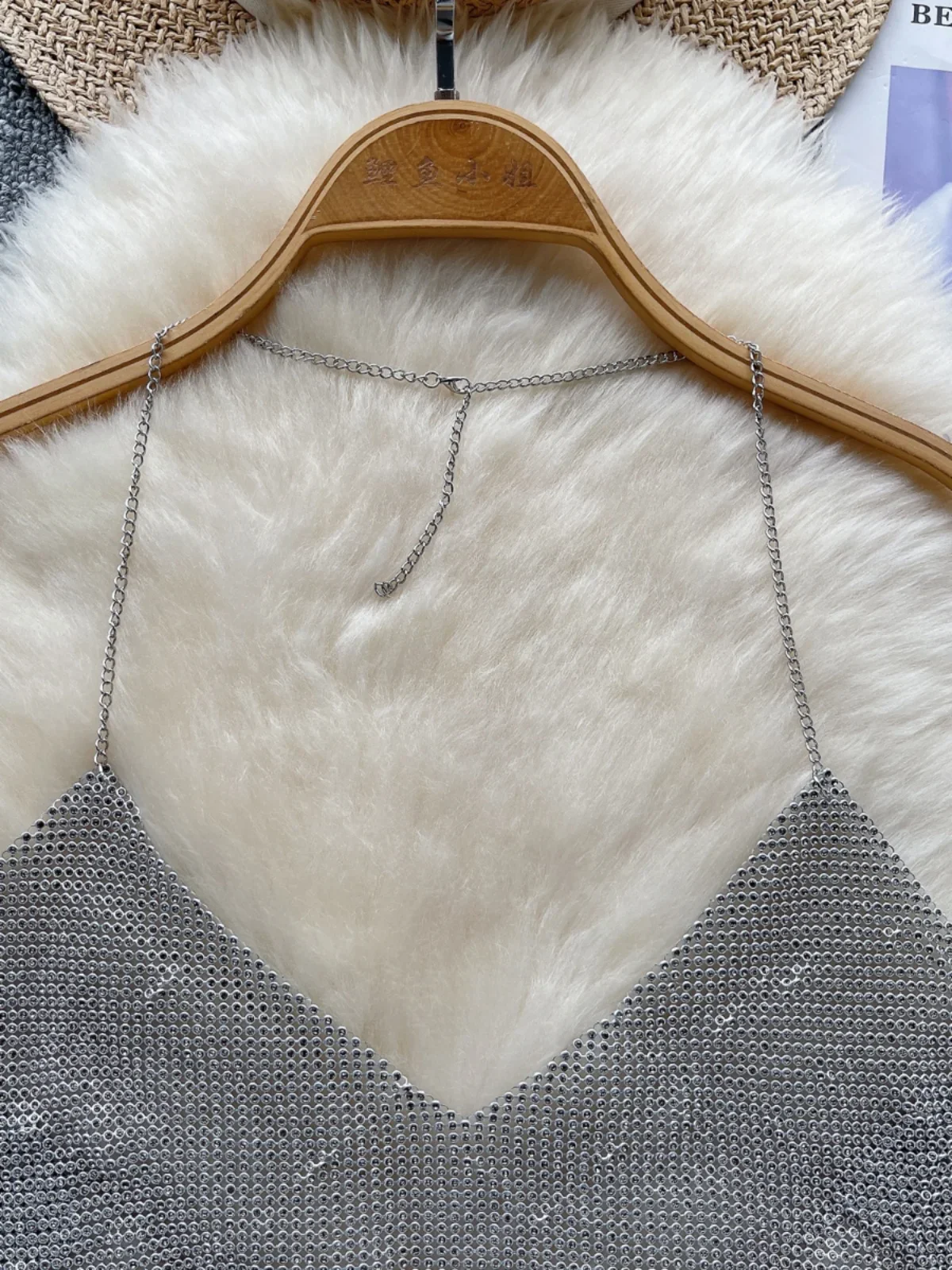 Европейский Стиль Женская цепочка с вырезами на шее открытой спиной Женские