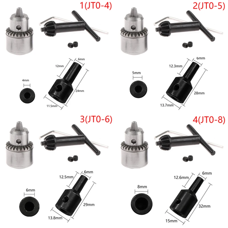 

Быстросменный патрон для электродвигателя JT0, Диаметр 0,3-4 мм, 1 комплект