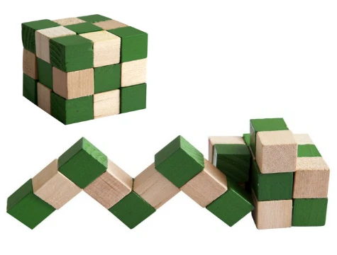 Деревянная головоломка Змеиный куб |