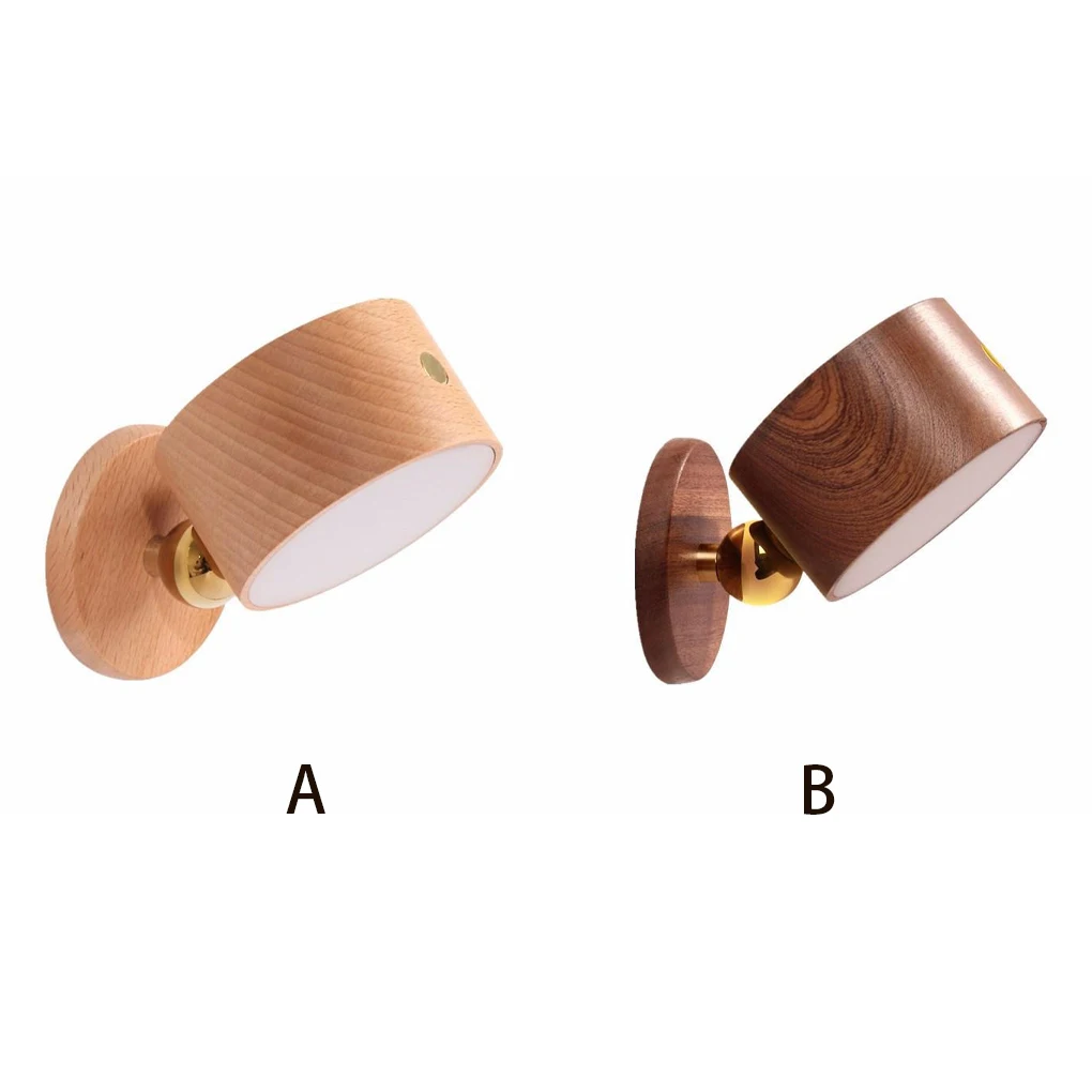 

Wall Light Bedside Rechargeable Nursing Atmospheres Lamp Dimmable Indoor Lighting 4000K 4W Touch Control Decoration Wood