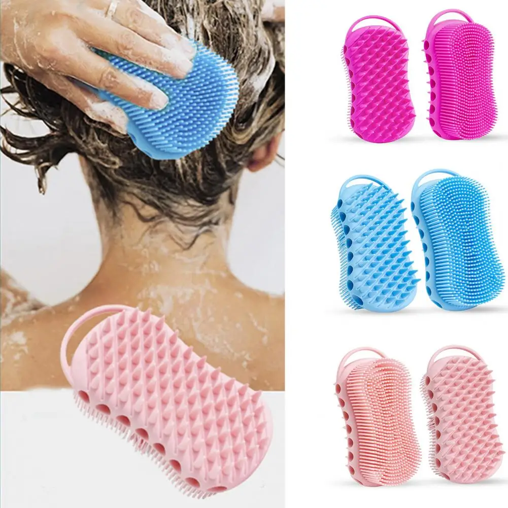 

Scrub Brush Double Sided Silica Gel Kids Children Shower Body Hair Clean Brush Uniform Gear Massage Brush Family Supply