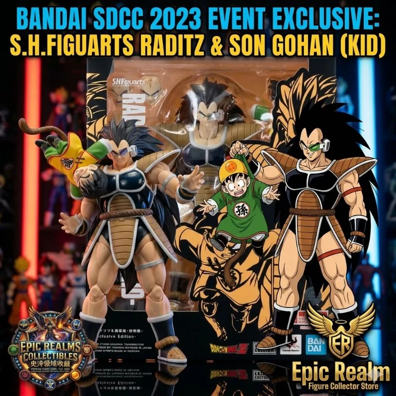 Фото В наличии 100% оригинальные фигурки Bandai ShF iguarts Sdcc Dragon Ball Z: Радитц, Сон Гохан (детский образ), коллекционные модели, игрушки, аниме-фигурки для детей №1