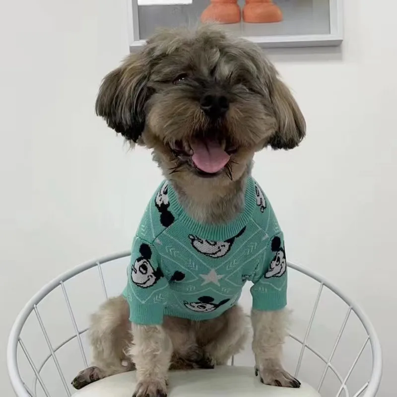 

Одежда для домашних питомцев, Мультяшные вязаные свитера для собак, Одежда для кошек, Милая зимняя одежда для чихуахуа с принтом МЫШИ Микки, товары для домашних животных 2022