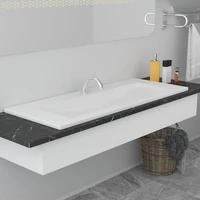 built in bathroom wash basin ceramic bowl sinks bathrooms decoration white 101x39 5x18 5 cm