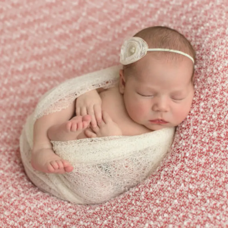 

Newborn Photography Props Blanket Props Baby Photo Wrap Swaddling Milk Napped Cotton Stretchable Wraps Photo Shoot Backdrop