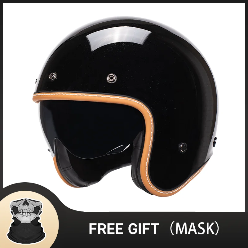 

Ретро винтажный открытый мотоциклетный шлем, аксессуары для беговых мотоциклов, мотоциклетный шлем 3/4, ретро-шлем Cascos Para Motos