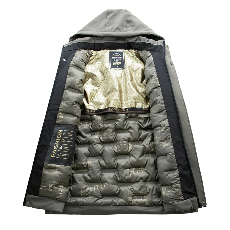 Мужская зимняя куртка черная утепленная парка со съемным капюшоном повседневная