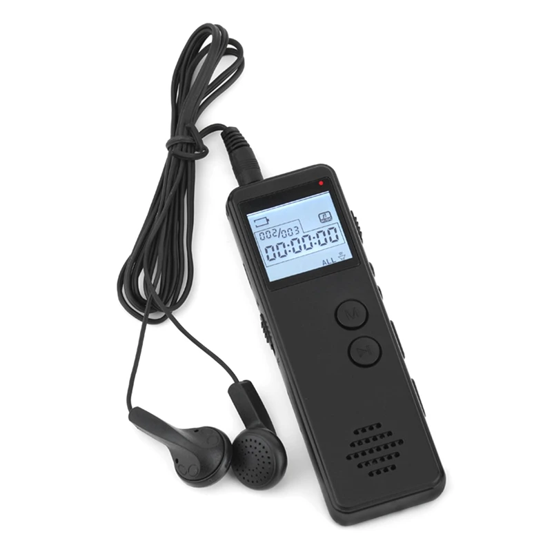 

32GB Digital Voice Recorder Audio MP3 Dictaphone Noise Reduction Voice One Key Recording WAV Record Player 128Kbps