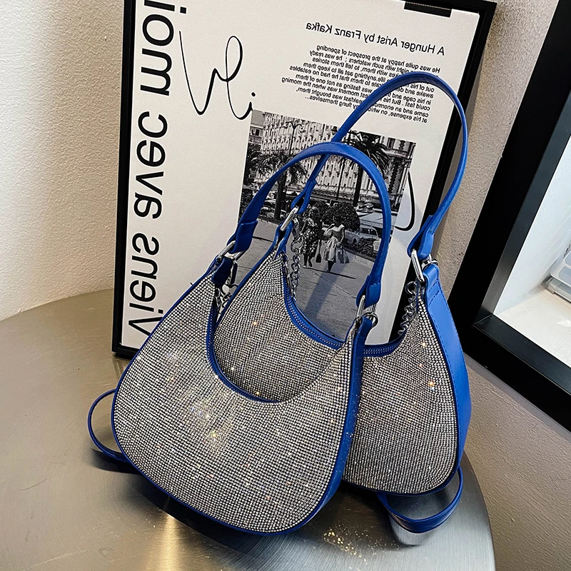 Роскошный брендовый дизайнерский Блестящий Хобо с бриллиантами женские сумки