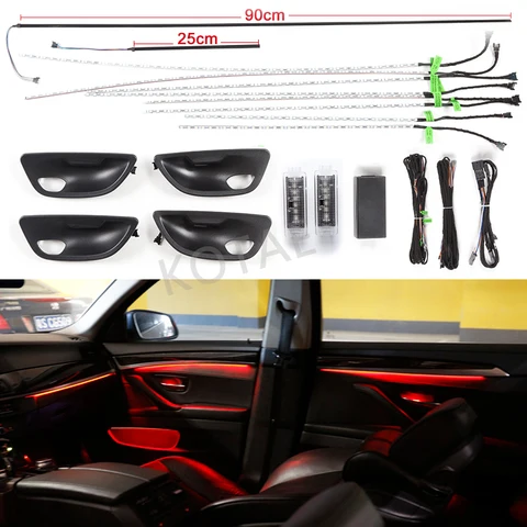 Внутренняя неоновая осветительная светодиодная RGB-лента для BMW 5 Series F10 F11 2010-2018, 12 В, 9 цветов