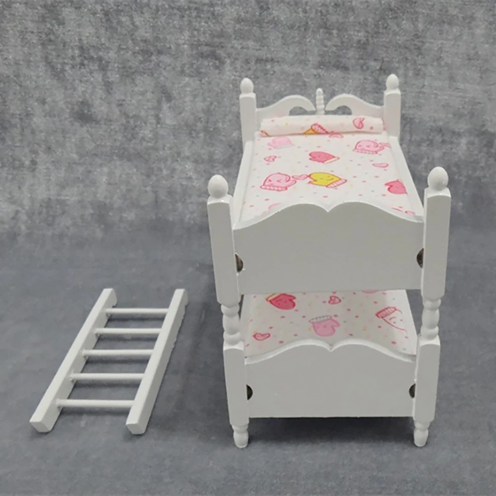 1:12 миниатюрная детская мебель для спальни двухъярусная кровать декор кукольного