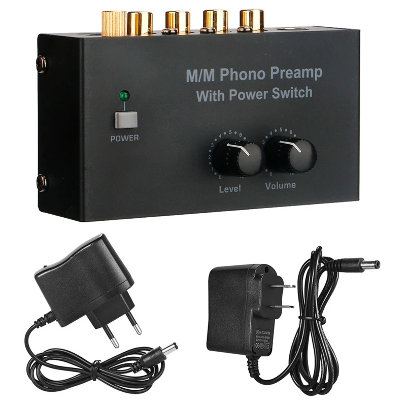 

Phono Turntable Preamp Mini Electronic Stereo Phonograph Preamplifier Adapter RCA Input Output Low Noise Portable