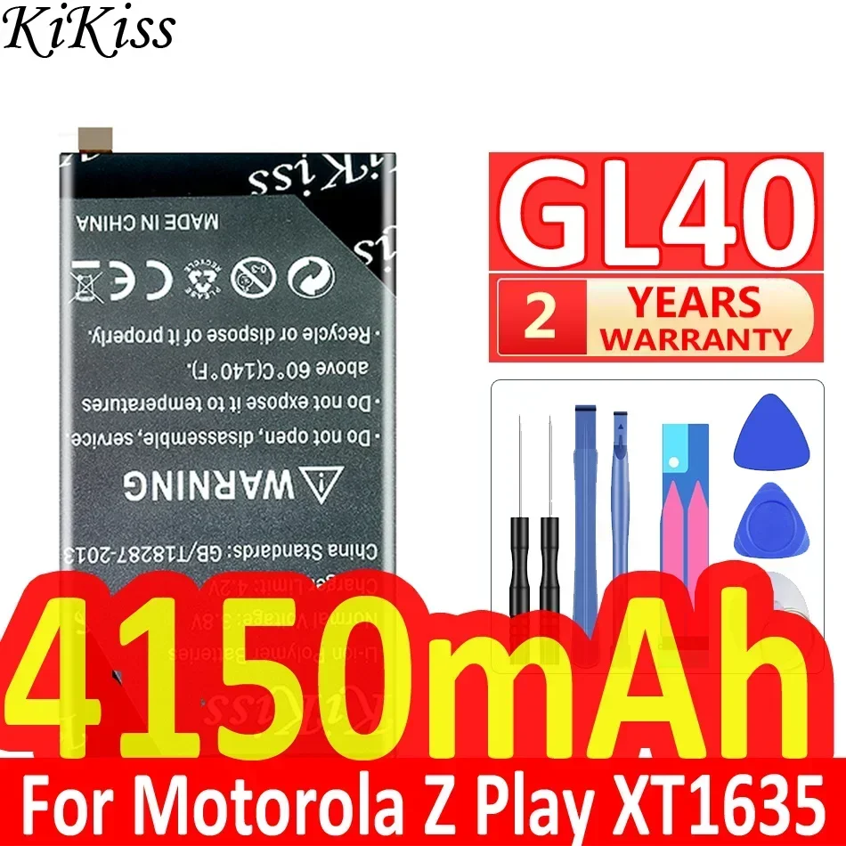 Аккумулятор KiKiss 4150 мАч GL40 для Motorola Moto Z Play MotoZ Droid XT1635 XT1635-01 XT1635-02 XT1635-03 SNN5974A Ph
