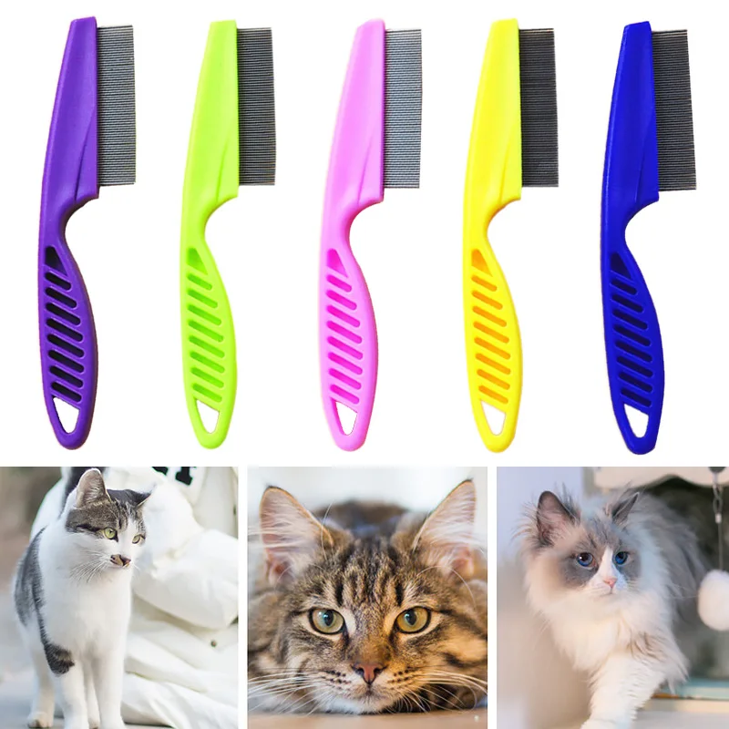 

1Pc Pet Animal Care Comb Cat Dog Metal Nit Head Hair Lice Comb Fine Toothed Flea Flee Handle For Puppy Use Scalp Brush