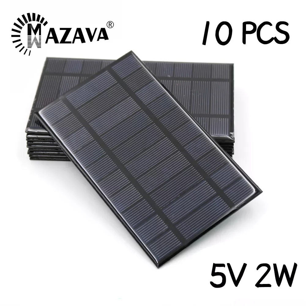 

10PCS 400mA 5V 2W Solar Cells Solar Panel Phone Charger Home Improvement 142mm*85mm Polycrystalline Silicon