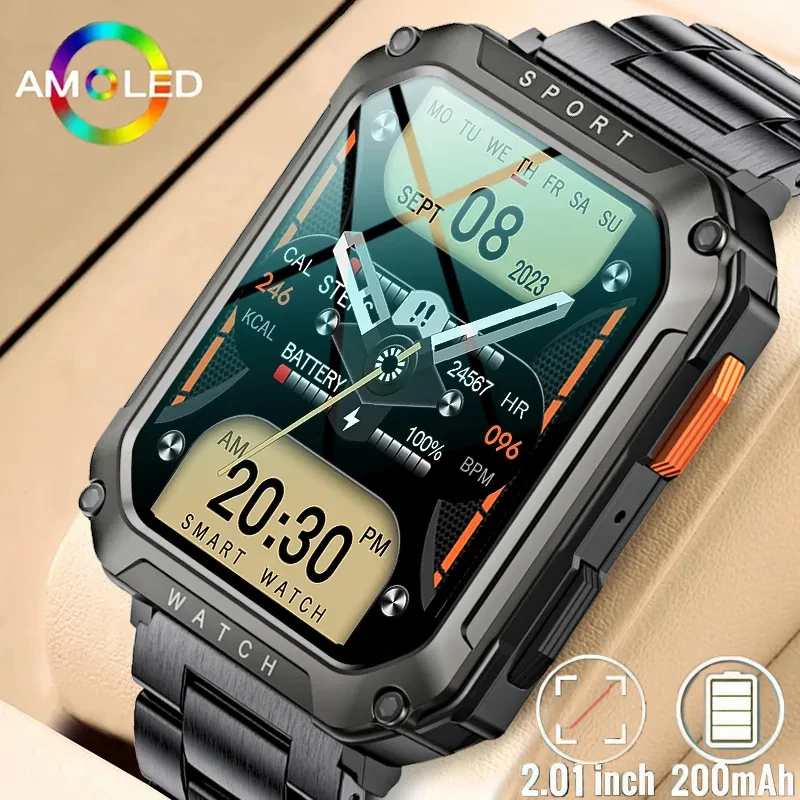 

Outdoor Military Smart Watch Men Healthy Monitor Bluetooth Call Smartwatch For Android IOS Ip67 Waterproof Ftiness Watches 2023