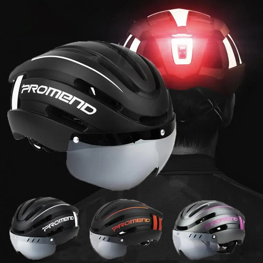

Removable Lining Bicycle Riding Helmet Usb Rechargeable Battery Adjustable Ntegrated Molding With Led Warning Light