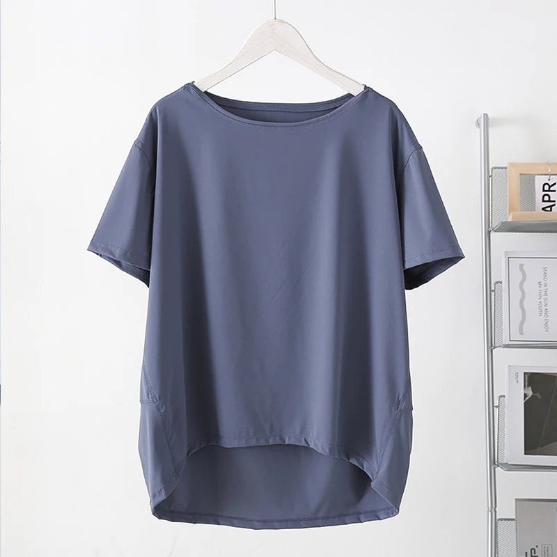 Back in Action Women's Short-sleeved T-shirt Women Lulu Loose Yoga Tops Sports Shirts Fitness Workout Clothing Sportswear