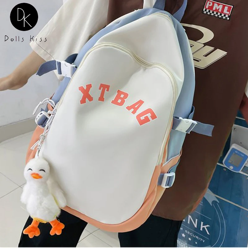

Casual Girl School Backpack Large Capacity Book Bag Women Waterproof Bags Backpack with Cute Doll Travel Backpack Laptop Bags