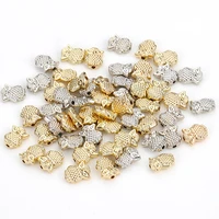 100pcs ccb bead gold silver color 8x10mm owl loose beads for jewelry making retro bracelet necklace anklet accessories material