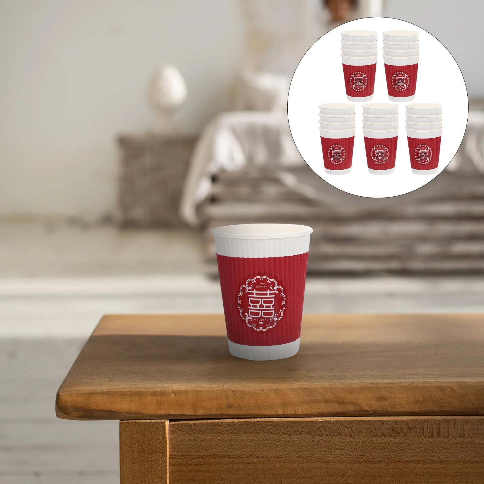 

20Pcs Thickened Paper Cups Wedding Celebration Disposable Cups Party Supplies