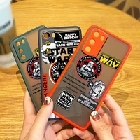 fashion knight star wars case matte for huawei p50 p40 p30 p20 mate 40 30 20 pro plus nova 9 se frosted translucent phone