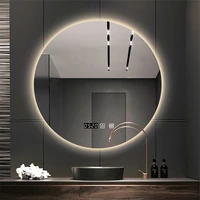 round bathroom makeup mirror light wall mount led backlight smart touch switch multi function vanity mirror 70cm bathroom decor