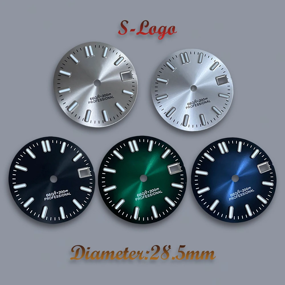 Циферблат и часы с S-логотипом NH35 28 5 мм циферблат 3/3 8 часов Корона NH35/NH36