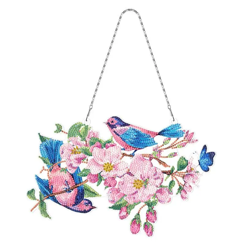 

Праздничная картина из страз 5D «сделай сам», птицы, Цветы Стразы, подвесная картина светодиодный светодиодными лампочками, настенное украш...