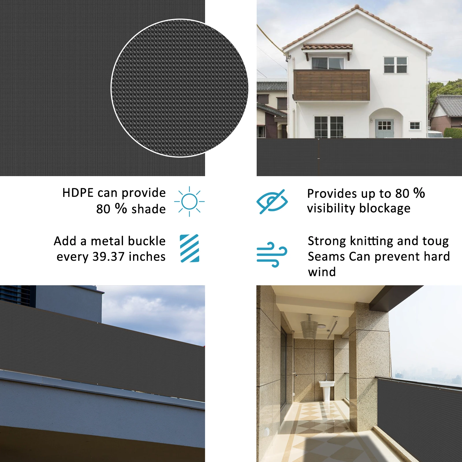 Балконная солнцезащитная сетка для конфиденциальности экран забора уличные