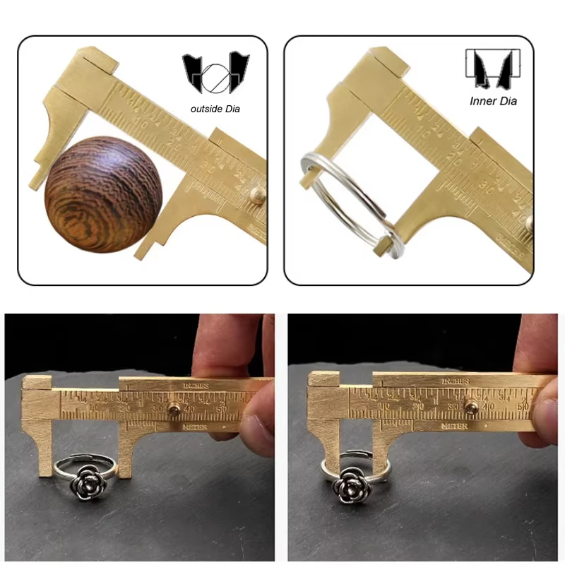 Мини-штангенциркуль латунный метрический имперский MM дюйм маленькая портальная