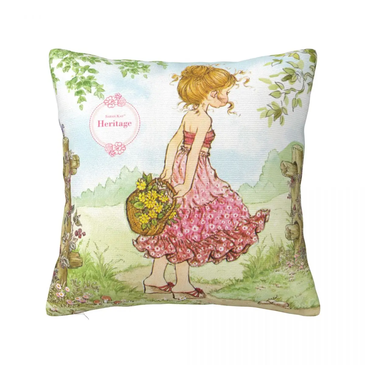 

Decorative Sarah Kay Accessories Pillow Covers Floral Flower Country Life Cartoon Girl Merch Throw Pillowcase Cover Multi-Size