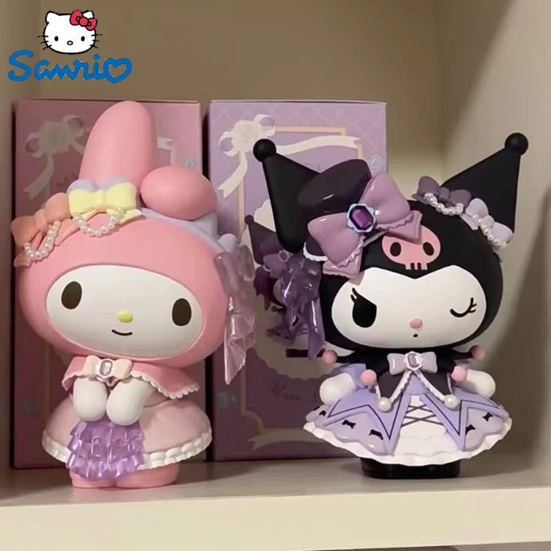 S Kuromi My Melody Figurines Anime Cartoon Collection Model Statue Rose Fair Series Doll Toy Gif