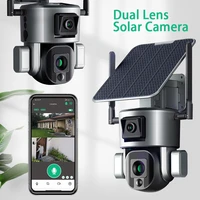 4g wireless solar camera dual lens 10x optical zoom with 5w solar panel home security surveillance outdoor camera dual scrceen