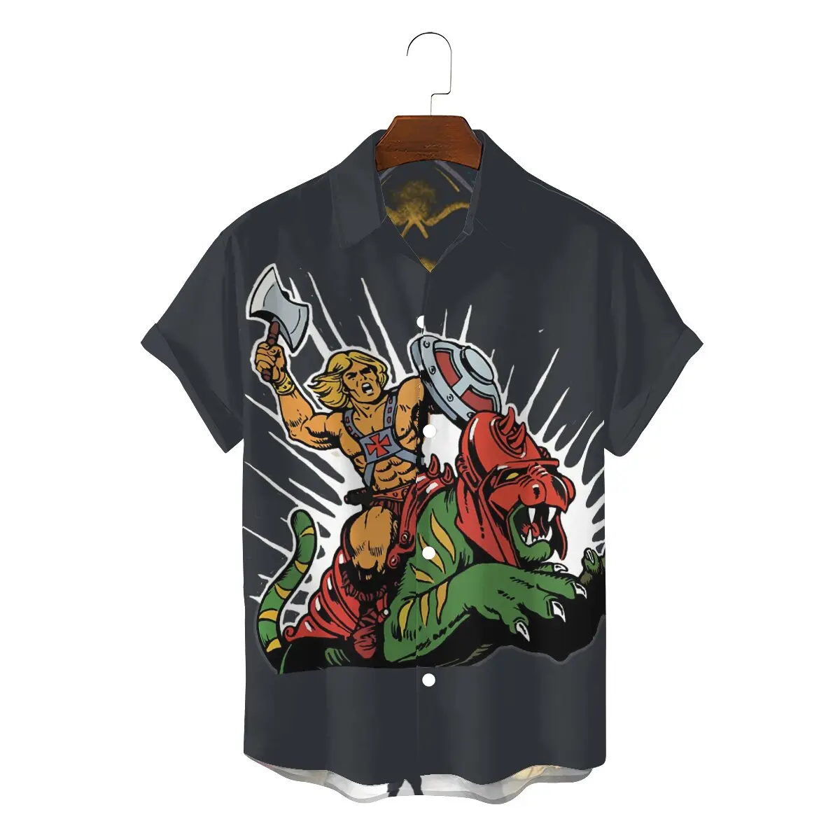 

He-Man and the Masters of the Universe Adam Cartoon Creative Hawaii Shirt for Men Rush Square Neck 3D Shirt Distinctive Birthday